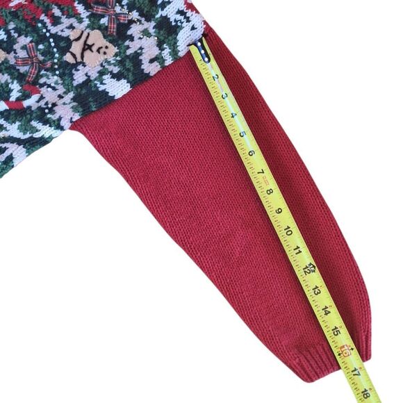 Heirloom Collectibles PL Vintage Christmas Sweater Cardigan Bears School Teacher - Picture 14 of 16